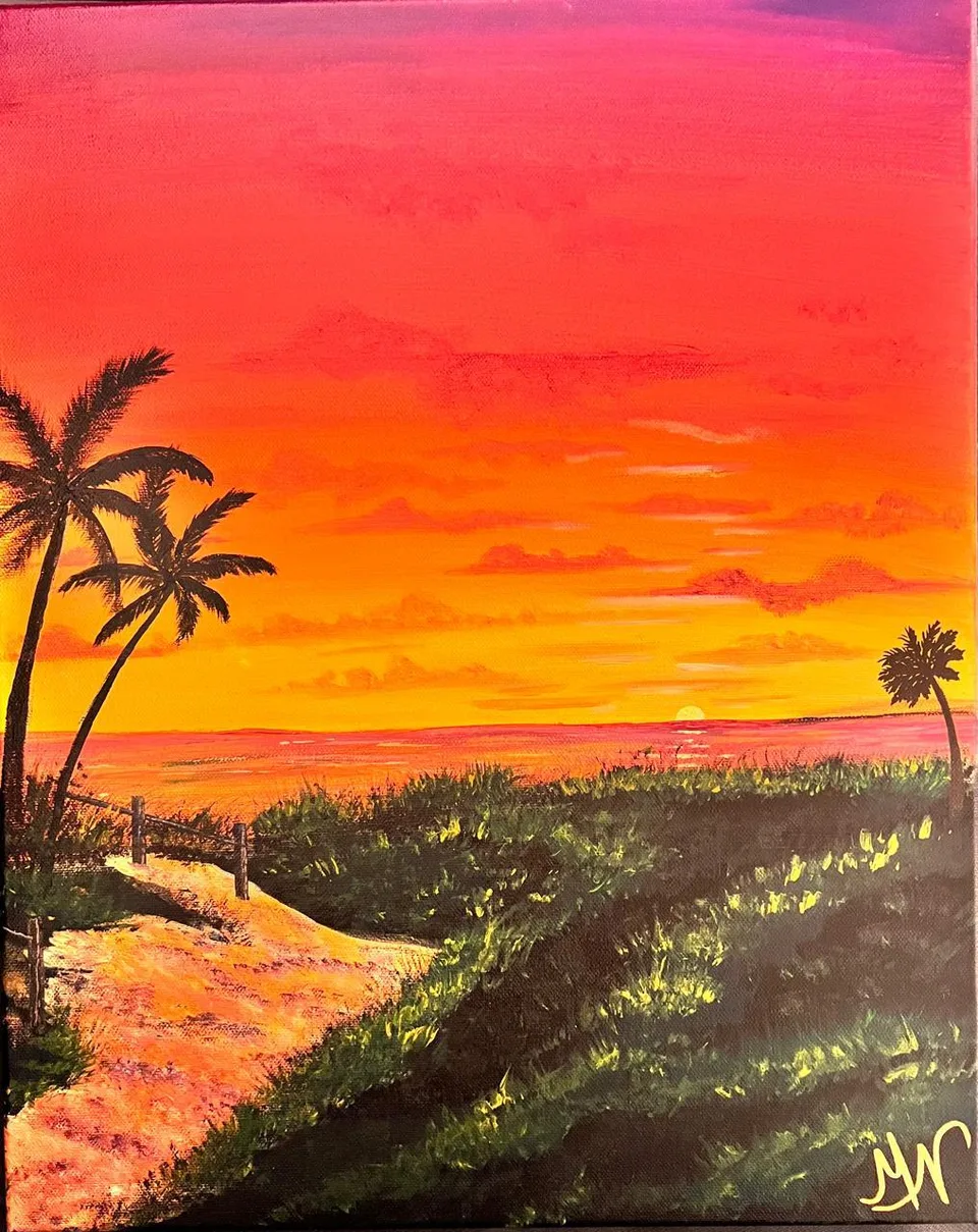 Last Light, Palm Beach - painting by Maryam Naushad